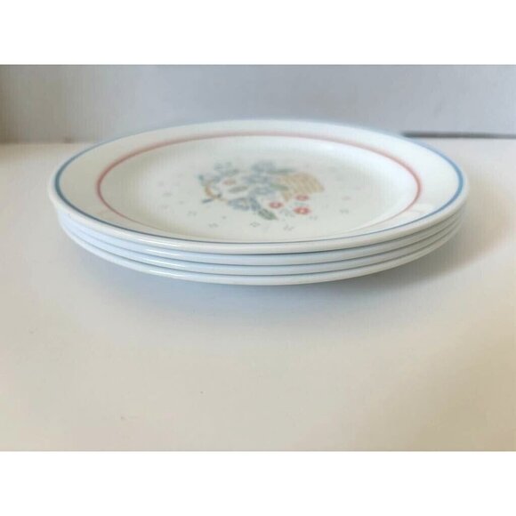 CORELLE Country Cottage Salad Dessert Plates 7 1/4" Set of 4 Corning Ware USA - Picture 5 of 5